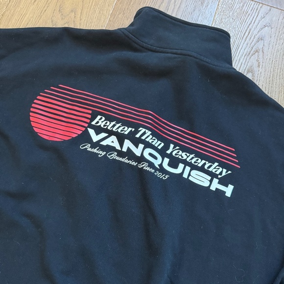 Vanquish Men's Workout Athletic 1/4 Zip Sweatshirt - Black - Size L - EUC - Picture 3 of 7